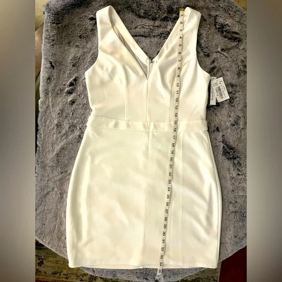NWT Xtraordinary White Bodycon Mini Dress, Sheer Mesh Back, XL Juniors, 8 womens - Picture 10 of 16